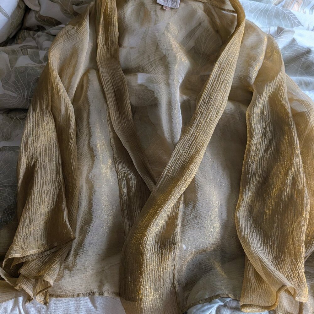 ZONDA NELLIS Made in Canado Cocoon Golden Sheer Coverup  Size XL